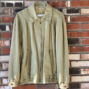 Mens Battaglia Beverly Hills 100% PURE Silk Green Jacket MADE IN ITALY🇮🇹🧥💚